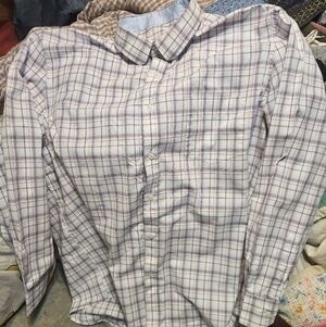 Mens Casual Plaid Button Down LS Shirt